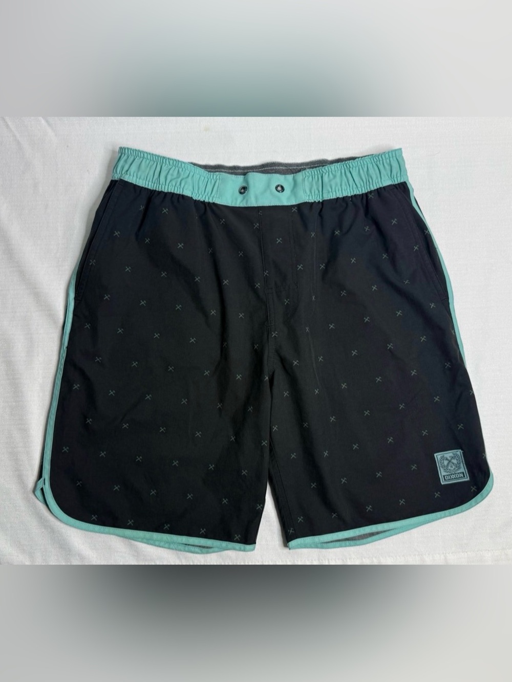 Dixxon Men's Small Chad Shorts Black Board Swim Trunks Zipped Pocket